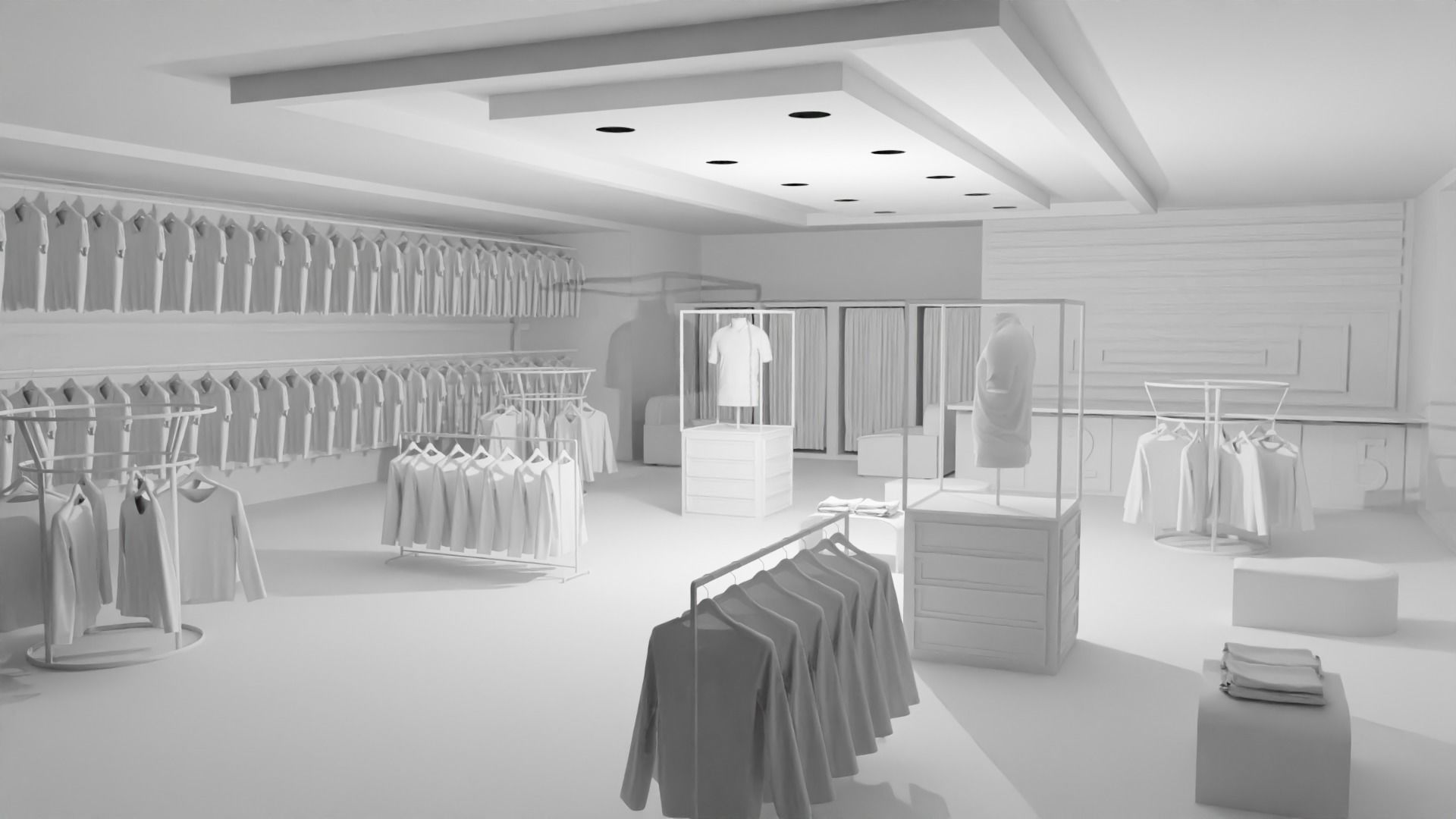 Clothing Store interior  3D model_1