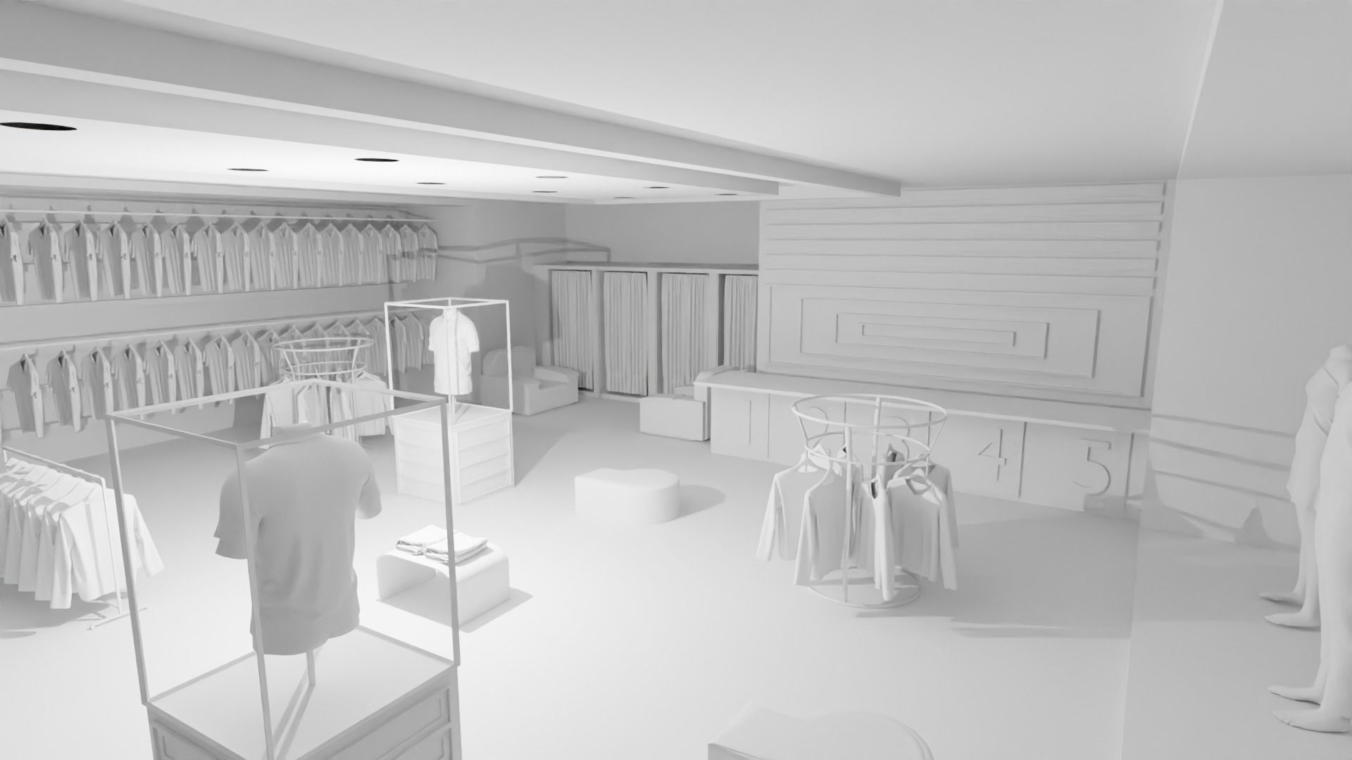 Clothing Store interior  3D model_3
