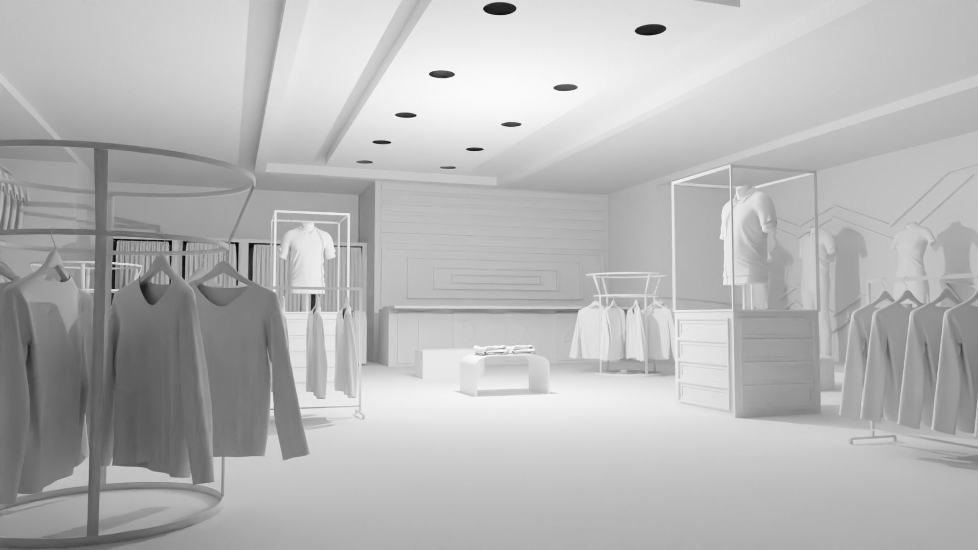 Clothing Store interior  3D model_5