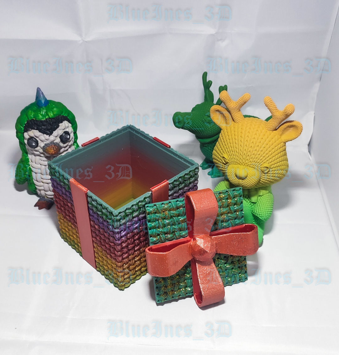 CROCHET CHRISTMAS GIFT BOX MULTIPARTS 3D print model_2