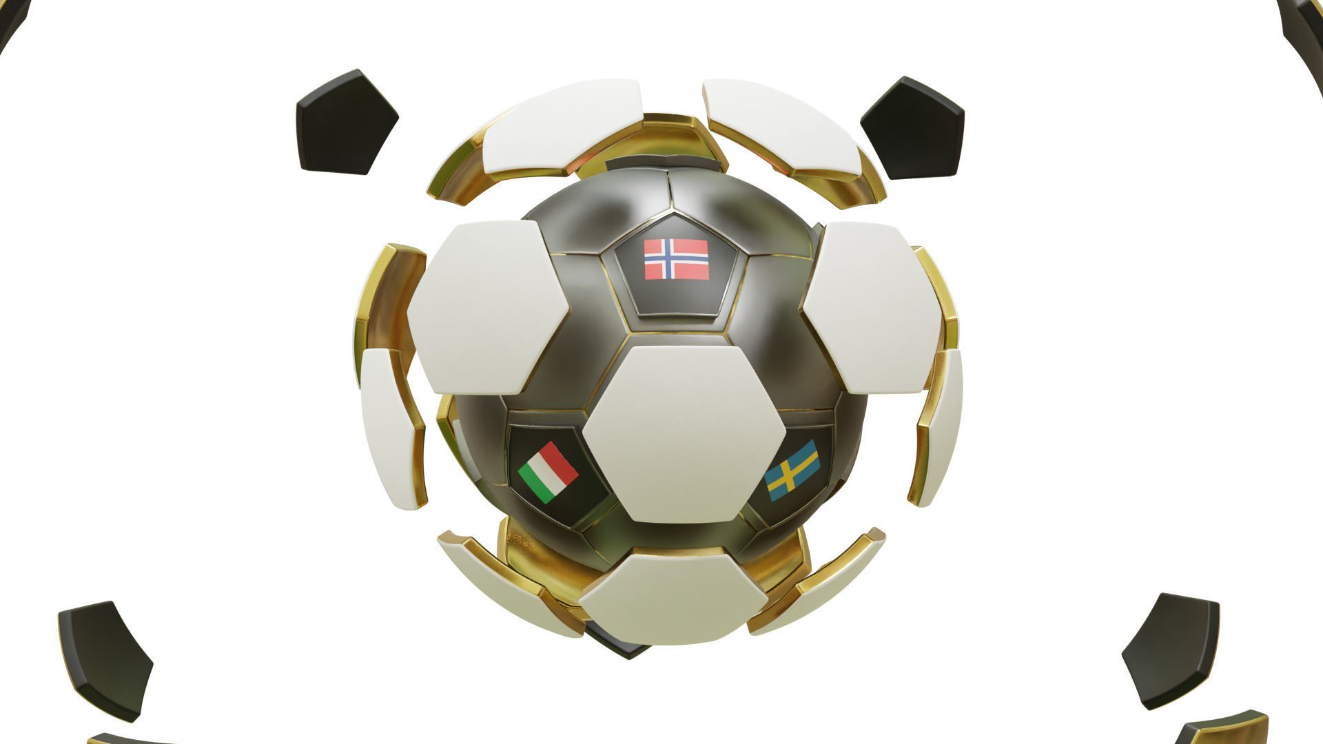 Customizable 3D Animated Football Product Showcase Version 3D model_2