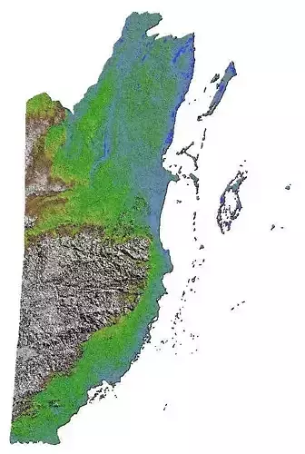 3D Terrain Digital Elevation topo Model of Belize 3D print model