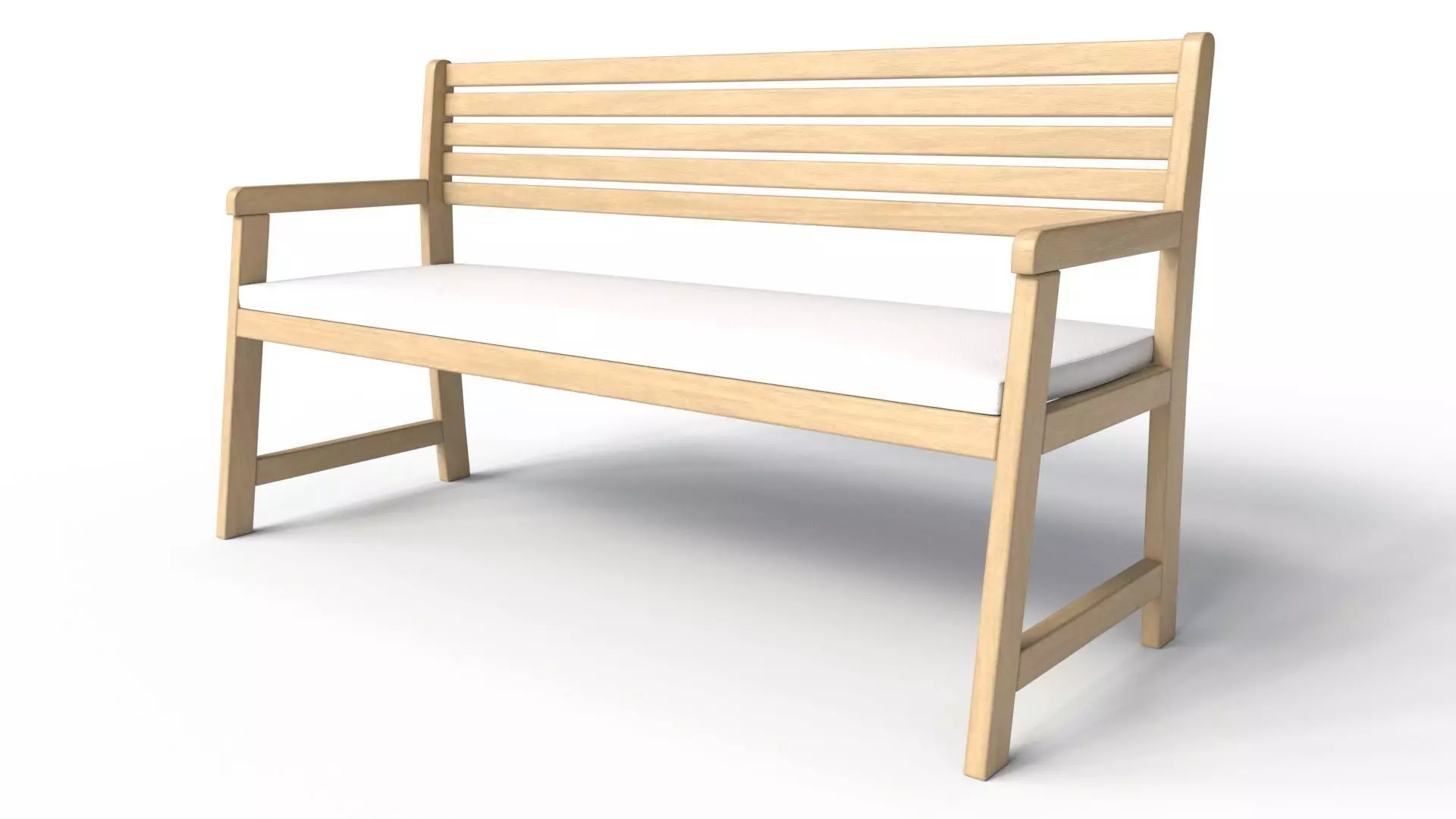 outdoor bench Low-poly 3D model_0