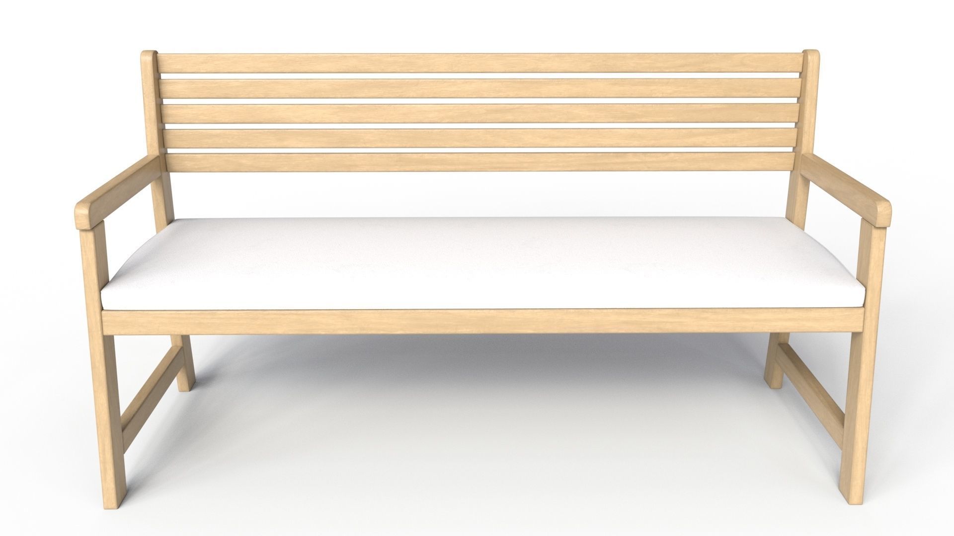 outdoor bench Low-poly 3D model_1