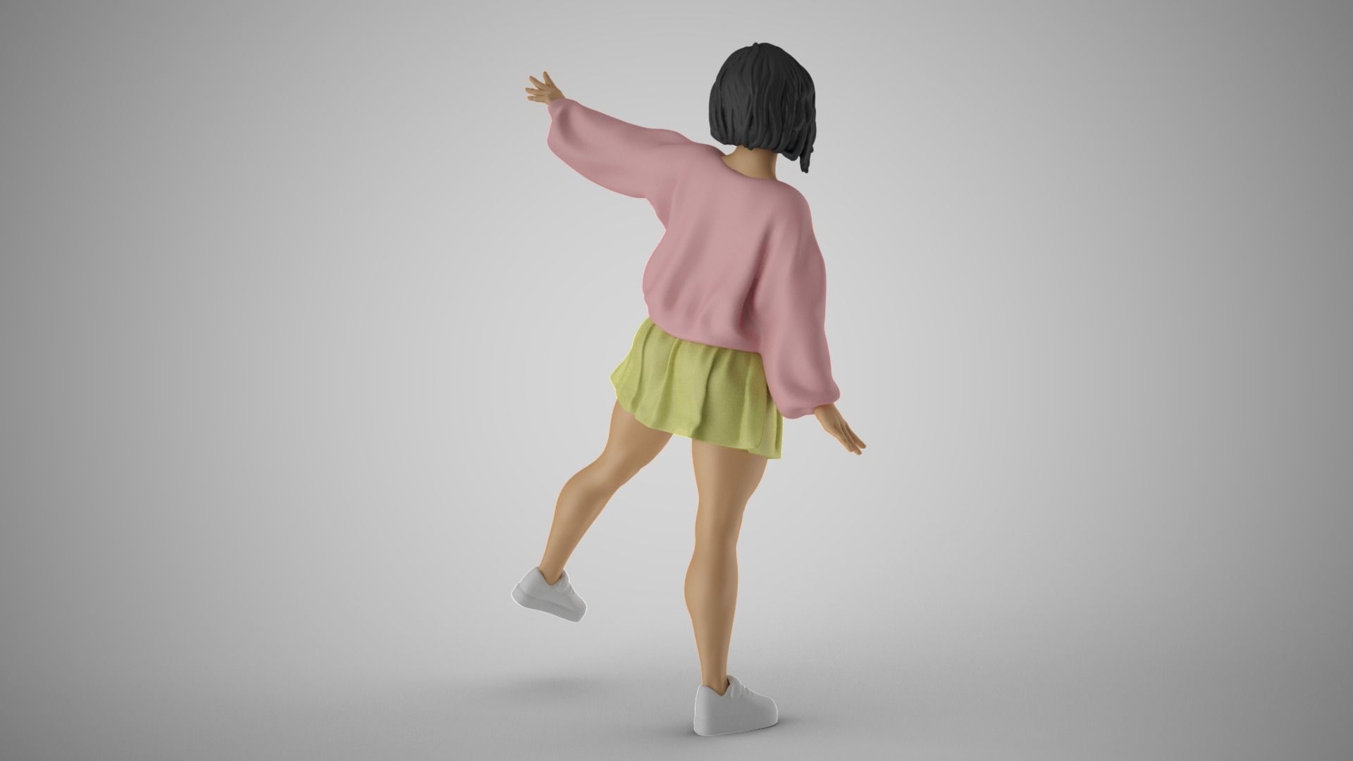 Girl in Balance 3D print model_14