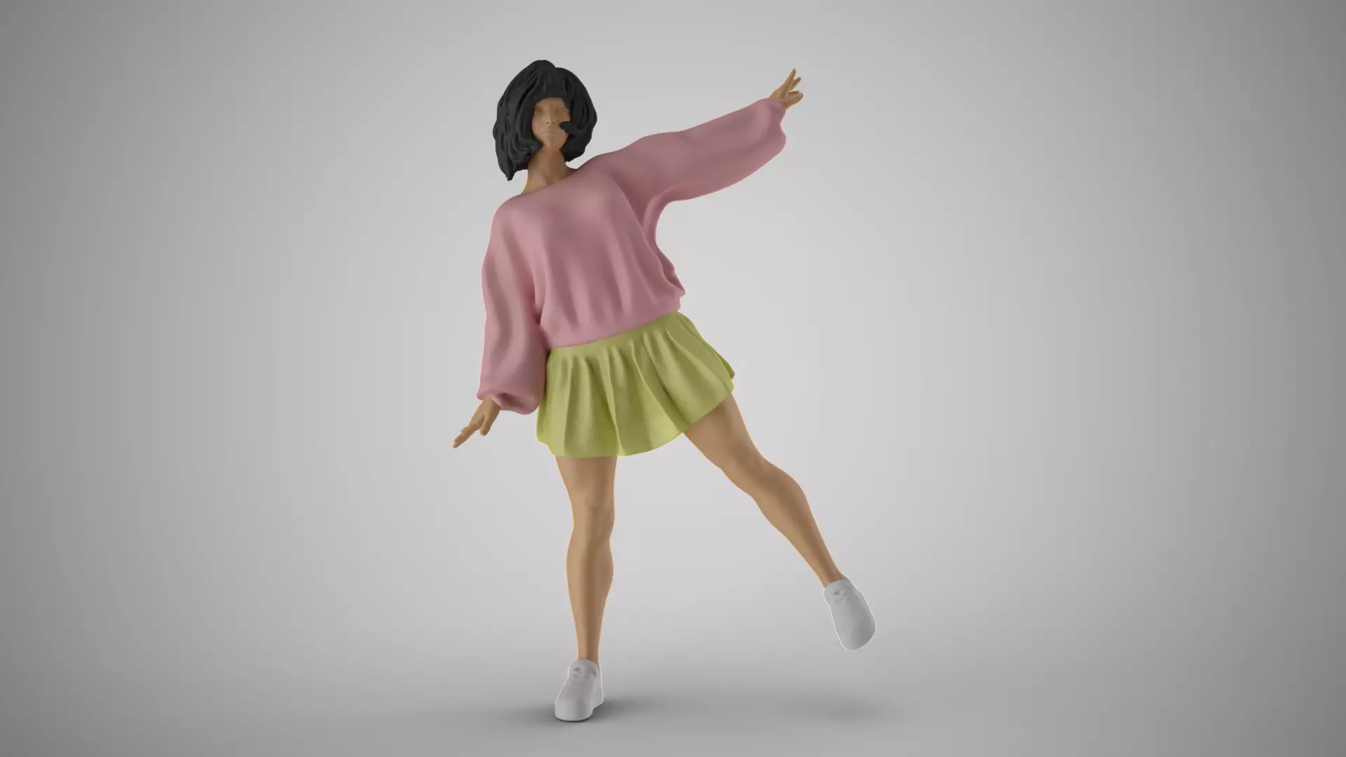 Girl in Balance 3D print model_0