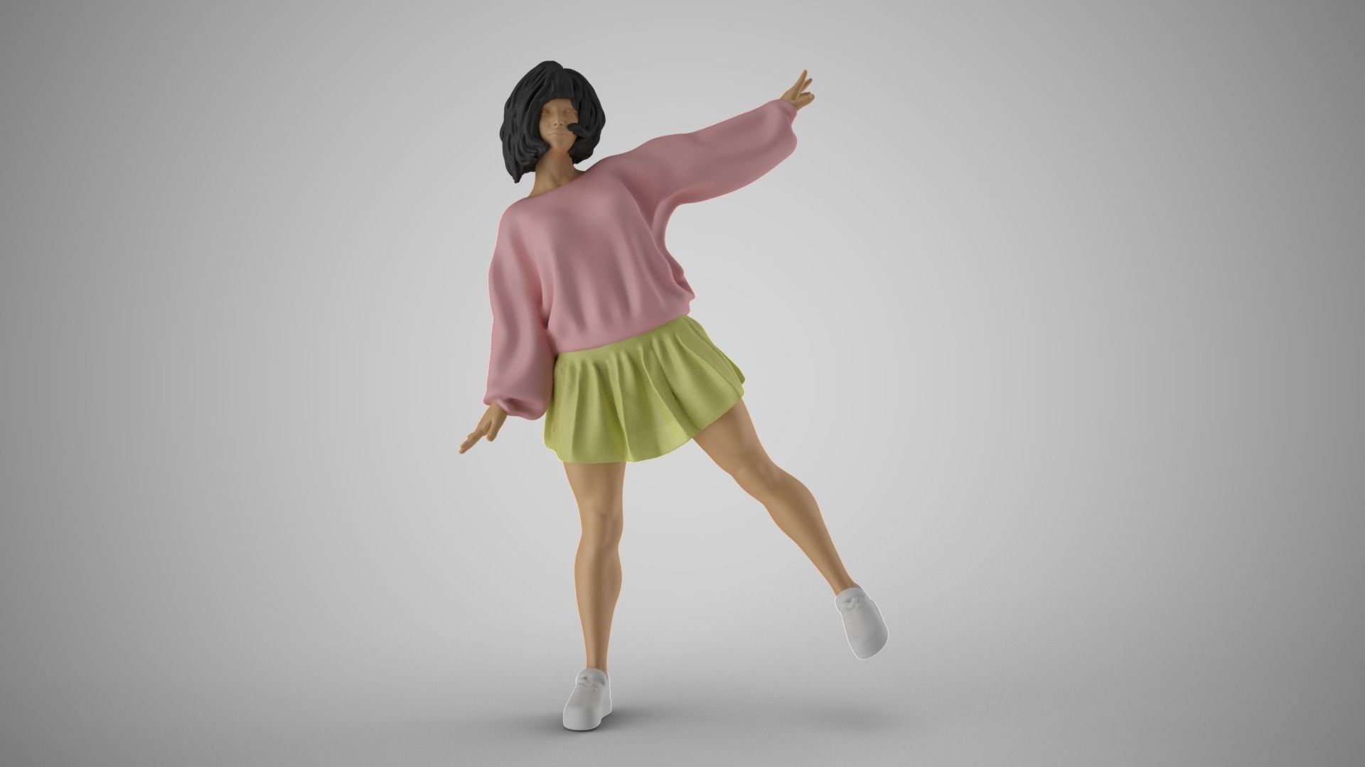 Girl in Balance 3D print model_12