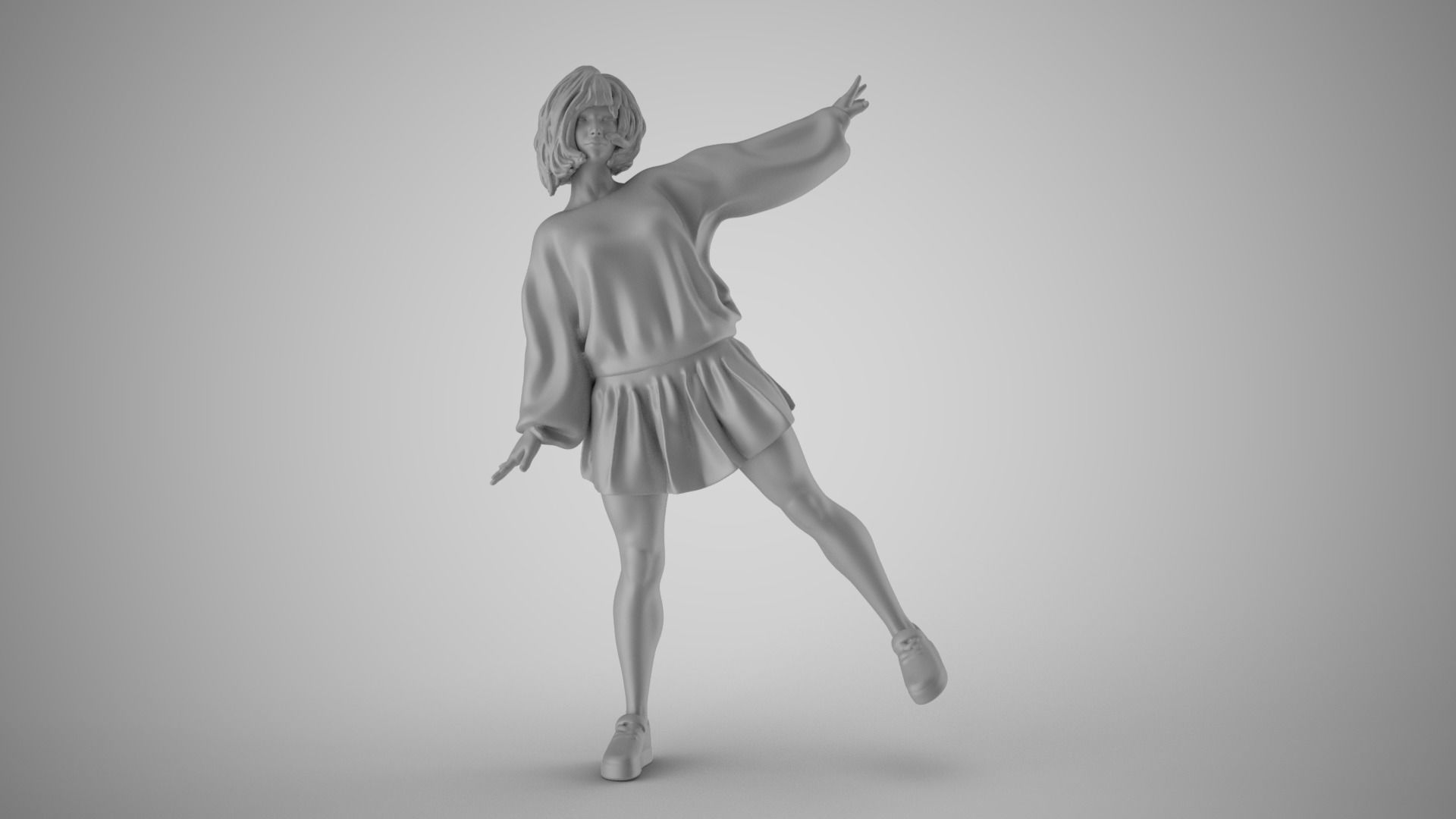Girl in Balance 3D print model_19