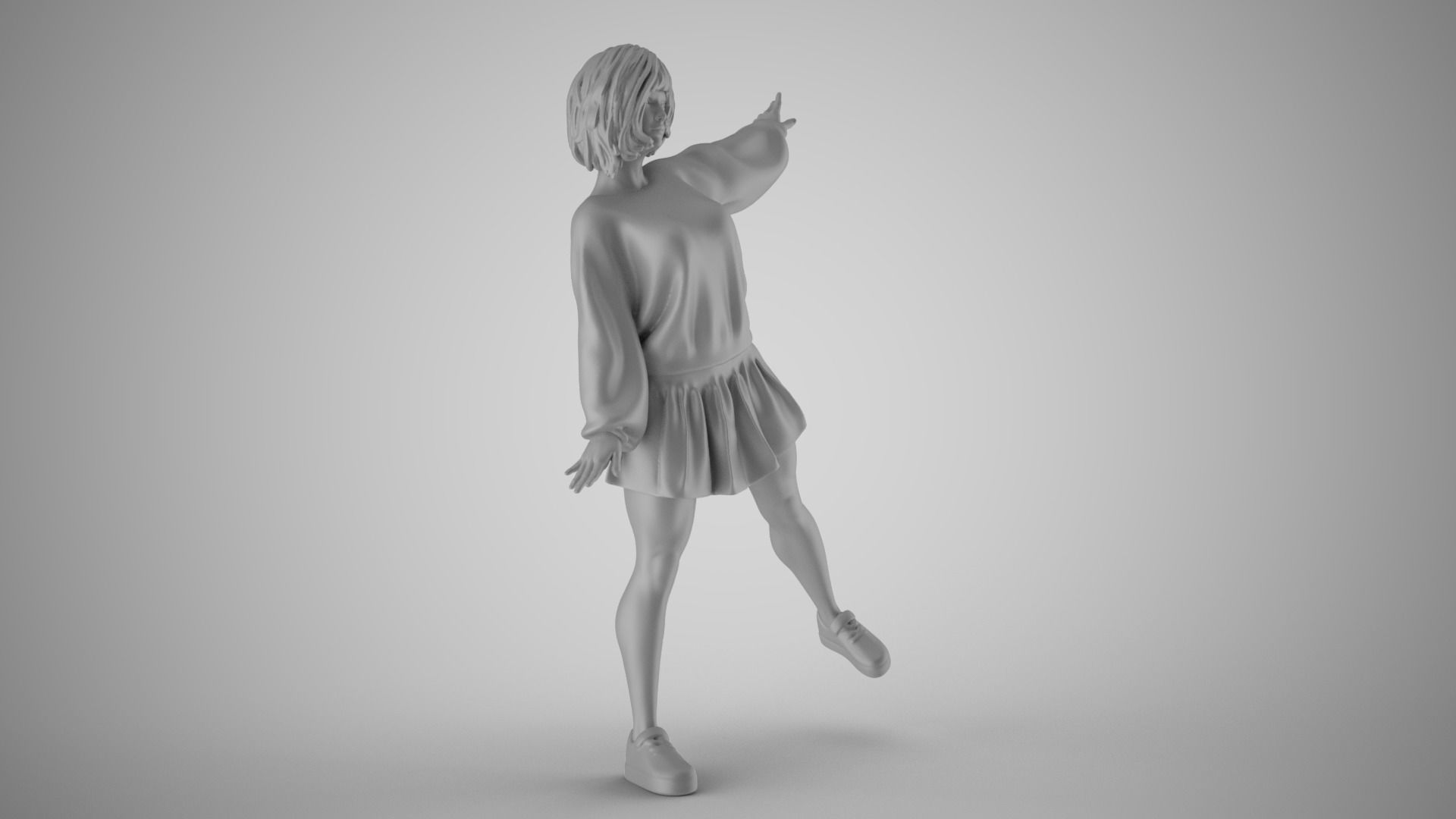 Girl in Balance 3D print model_3