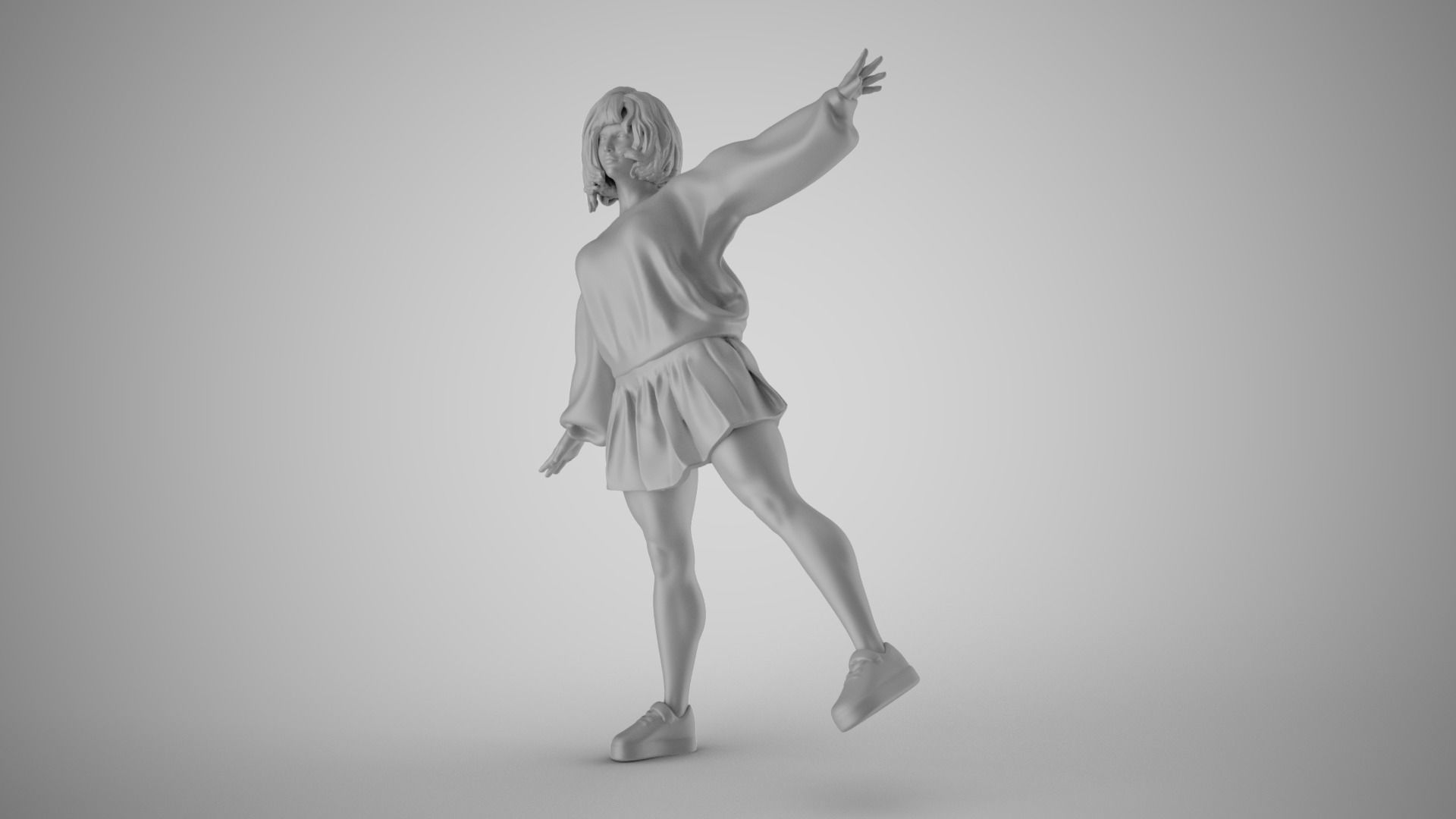 Girl in Balance 3D print model_1