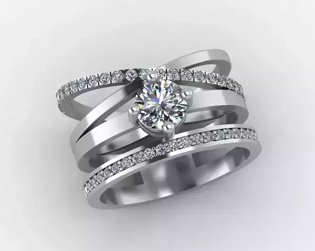 Massive diamond ring 3D print model