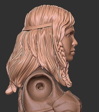 Goldmoon Mythic Legions Head and Staff 3D print model_4