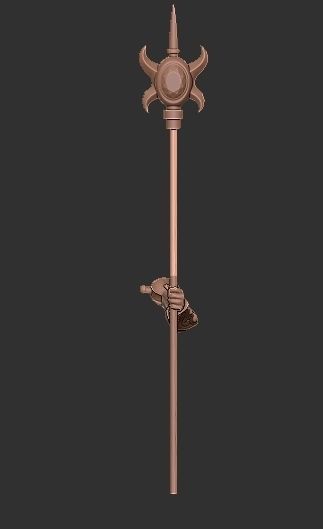 Goldmoon Mythic Legions Head and Staff 3D print model_6