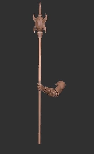 Goldmoon Mythic Legions Head and Staff 3D print model_7