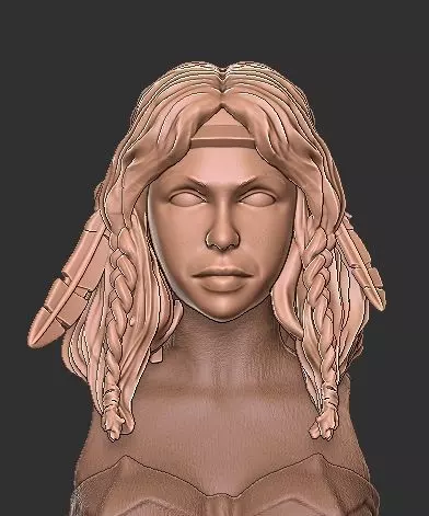 Goldmoon Mythic Legions Head and Staff 3D print model_0
