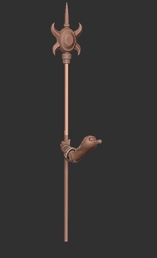 Goldmoon Mythic Legions Head and Staff 3D print model_9