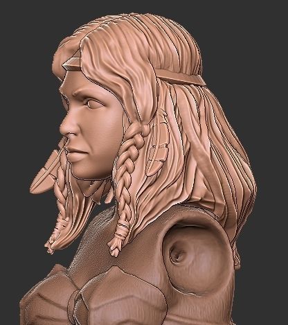 Goldmoon Mythic Legions Head and Staff 3D print model_1