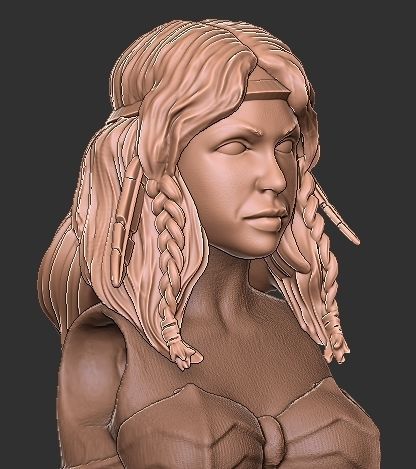 Goldmoon Mythic Legions Head and Staff 3D print model_5