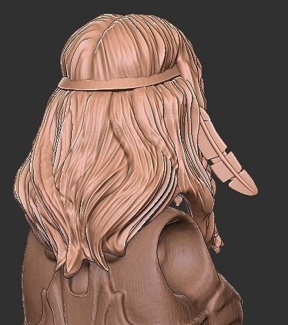 Goldmoon Mythic Legions Head and Staff 3D print model_3