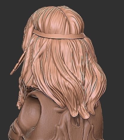 Goldmoon Mythic Legions Head and Staff 3D print model_2