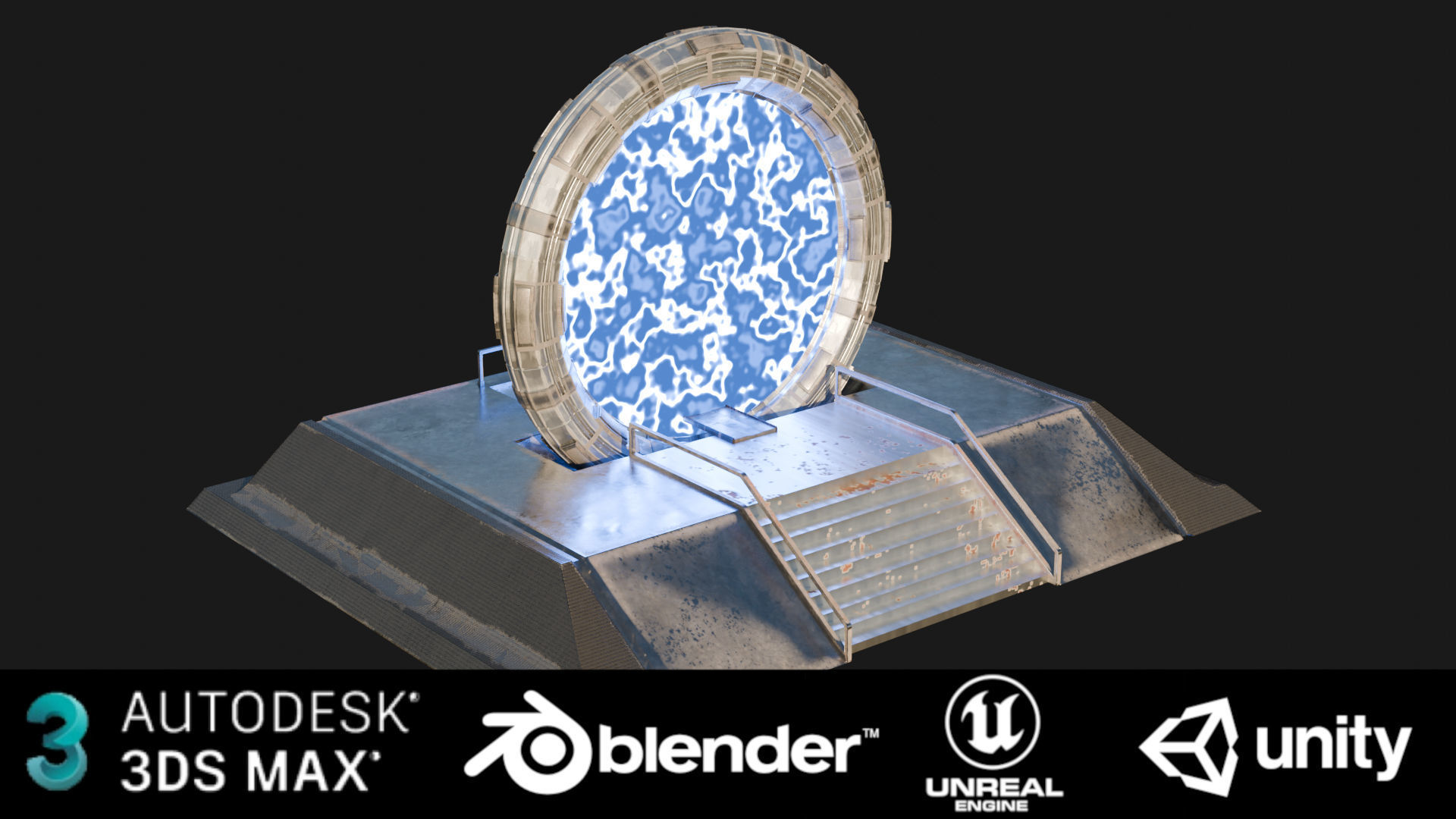 Sci-Fi Portal - Game Ready 3D model_1