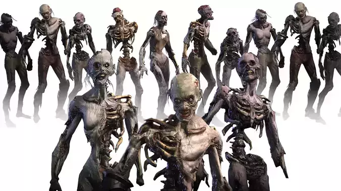 Zombies Savaged Horde - Low Poly - PBR - Extreme Decay