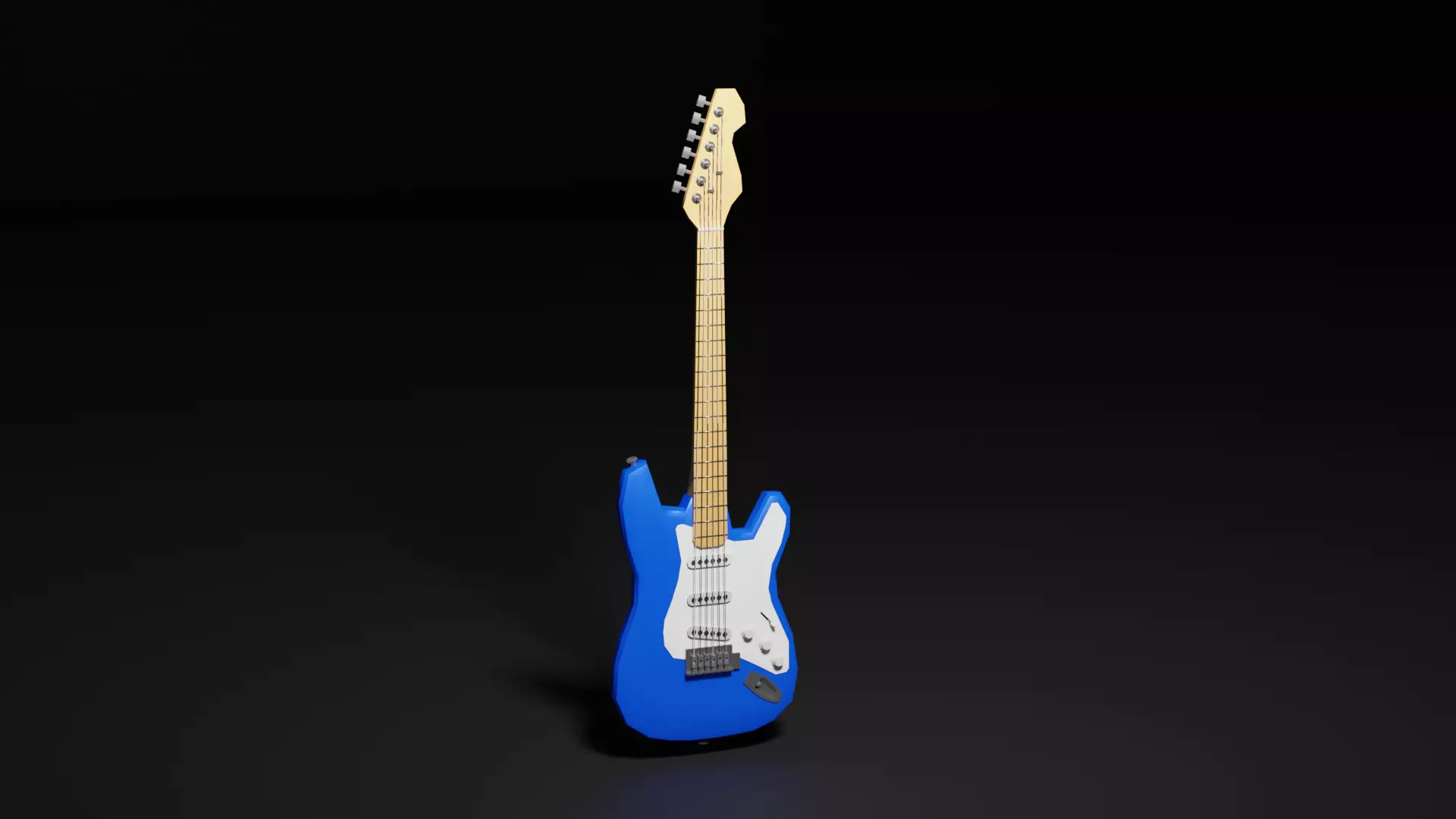 Guitar Fender Stratocaster Low-Poly 3D Model Free low-poly 3D model