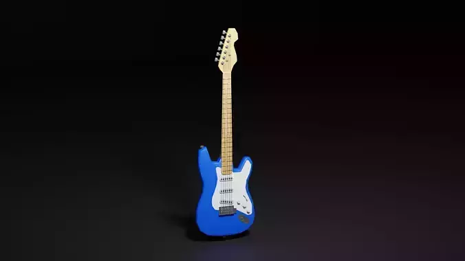 Guitar Fender Stratocaster Low-Poly 3D Model