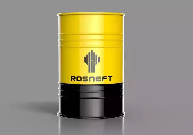 Realistic Rosneft Barrel 3D Model Low-poly 3D model