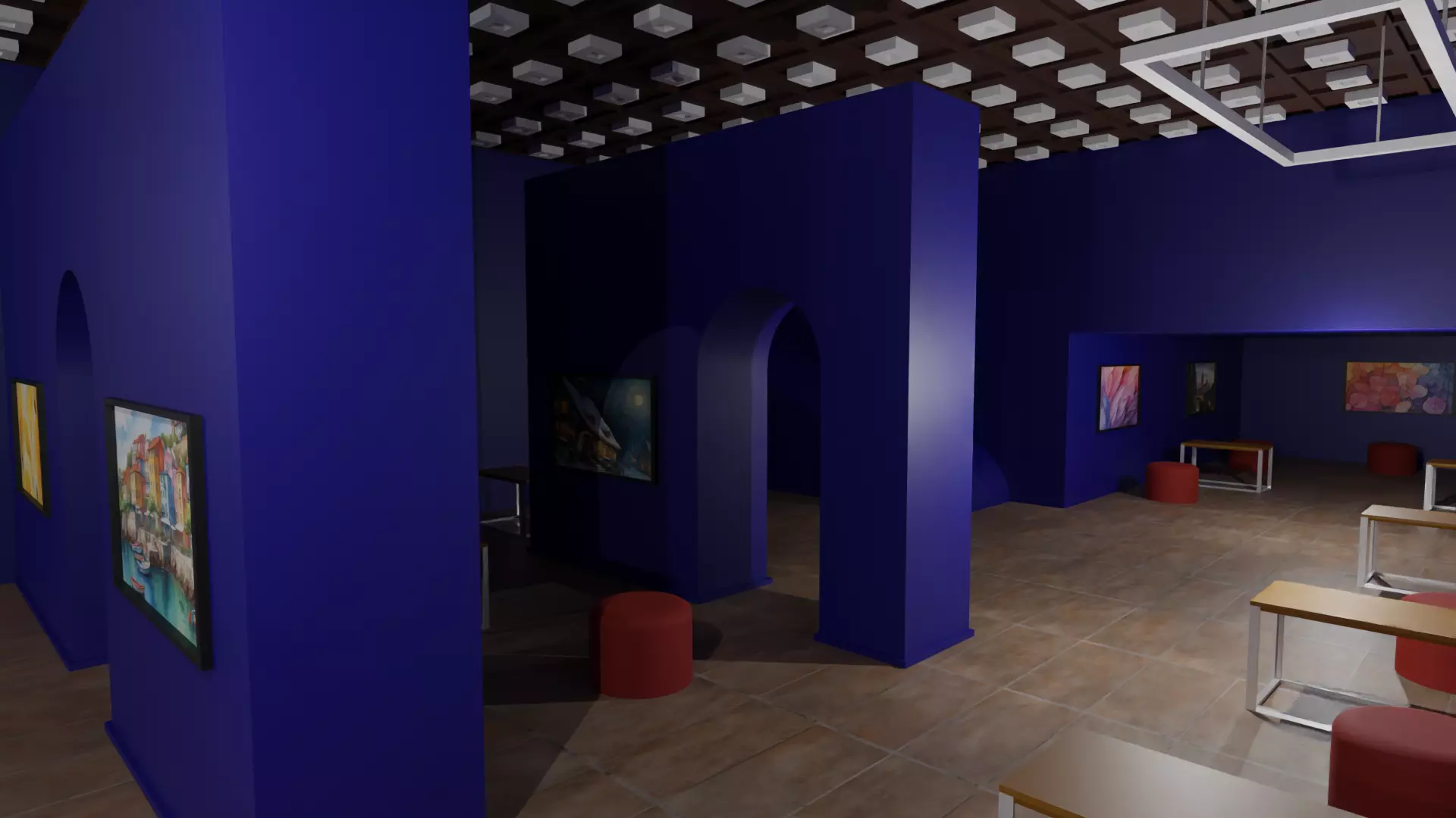Art Gallery  Low-poly 3D model_0