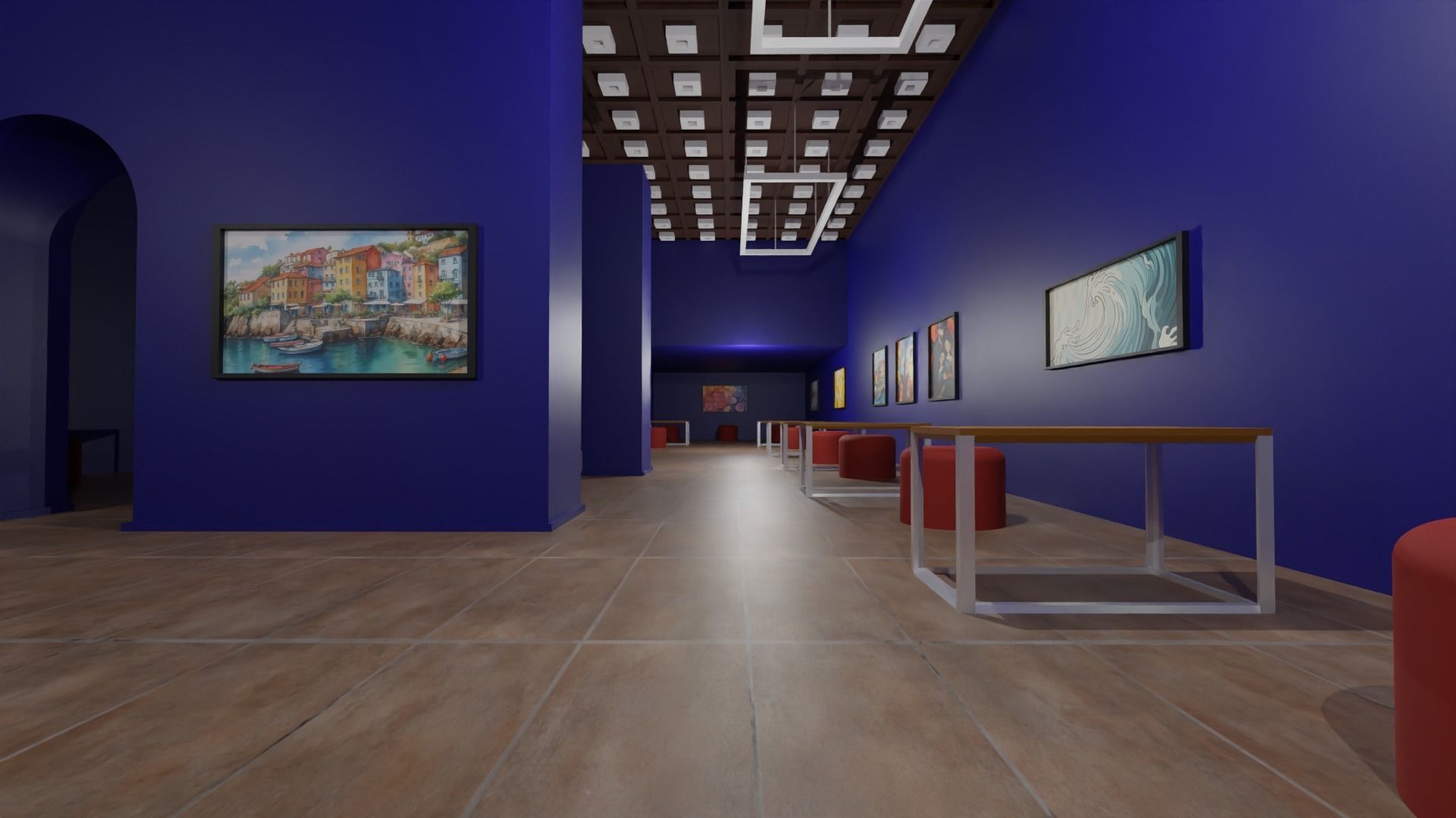 Art Gallery  Low-poly 3D model_6