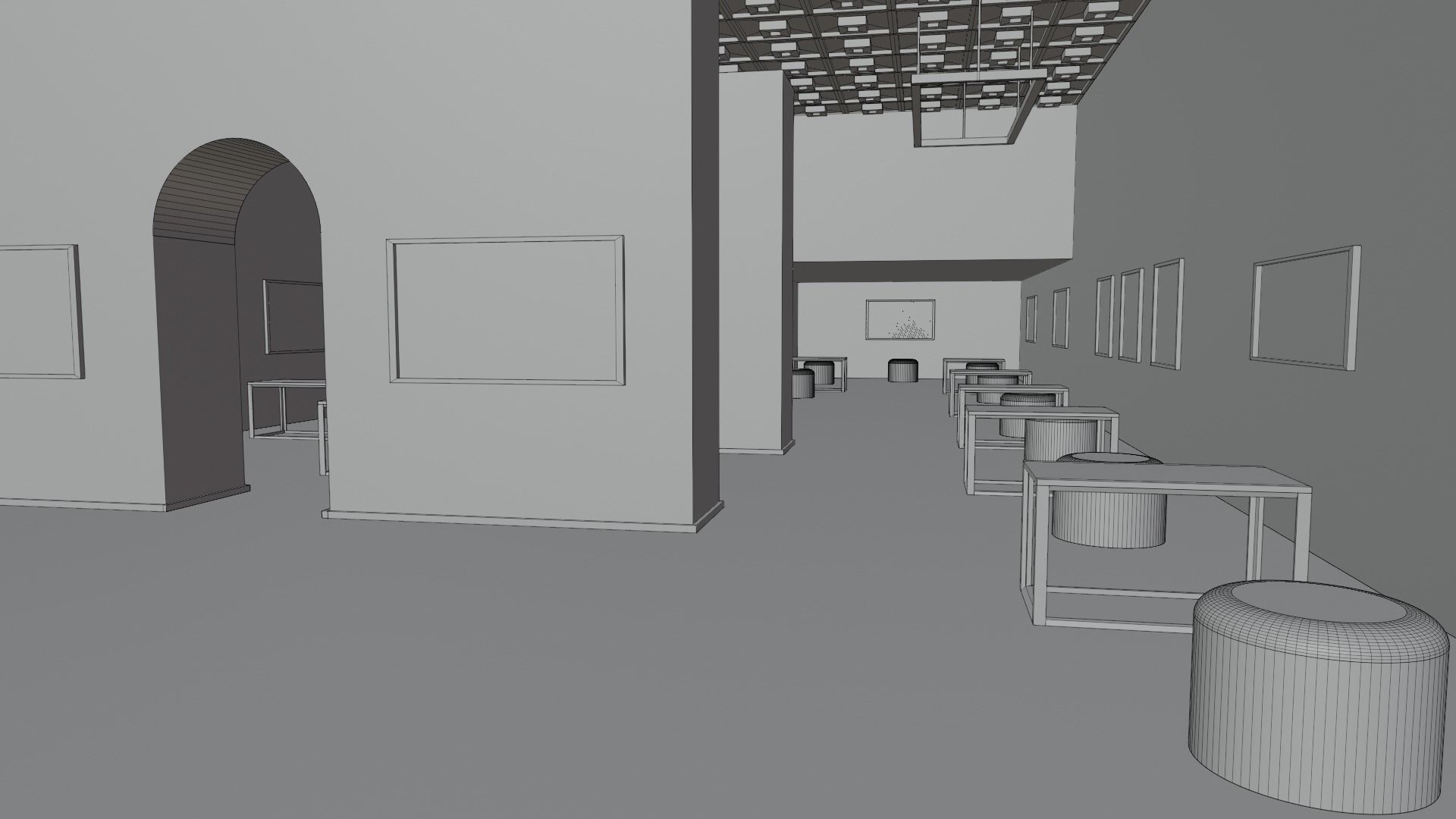 Art Gallery  Low-poly 3D model_7