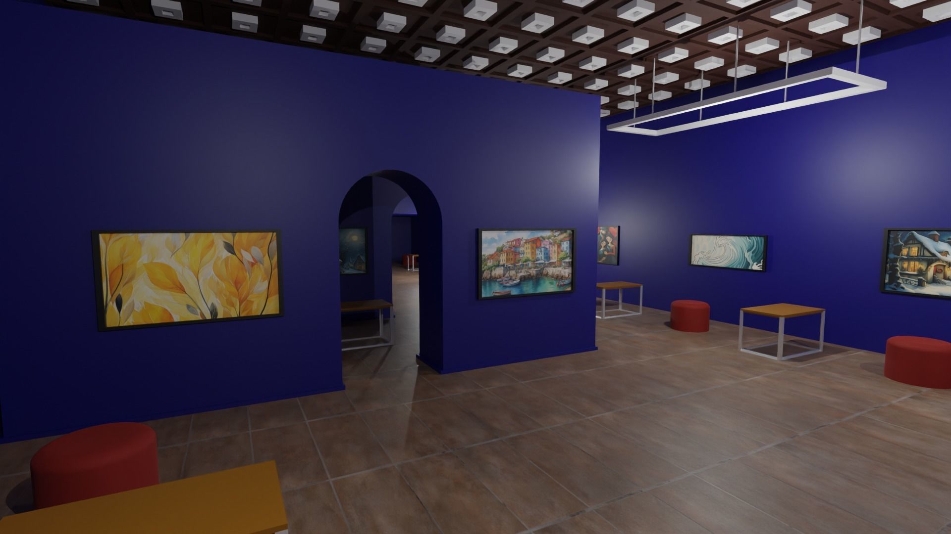 Art Gallery  Low-poly 3D model_2