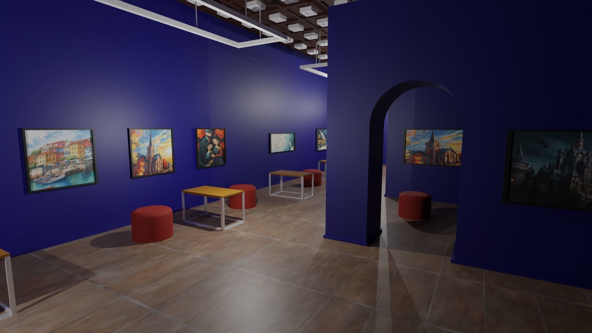 Art Gallery  Low-poly 3D model_4
