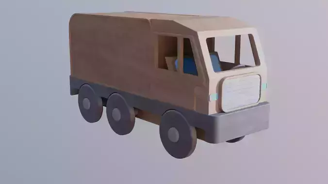LARGE WOODEN TOY TRUCK - RogueFilmProductions Low-poly 3D model
