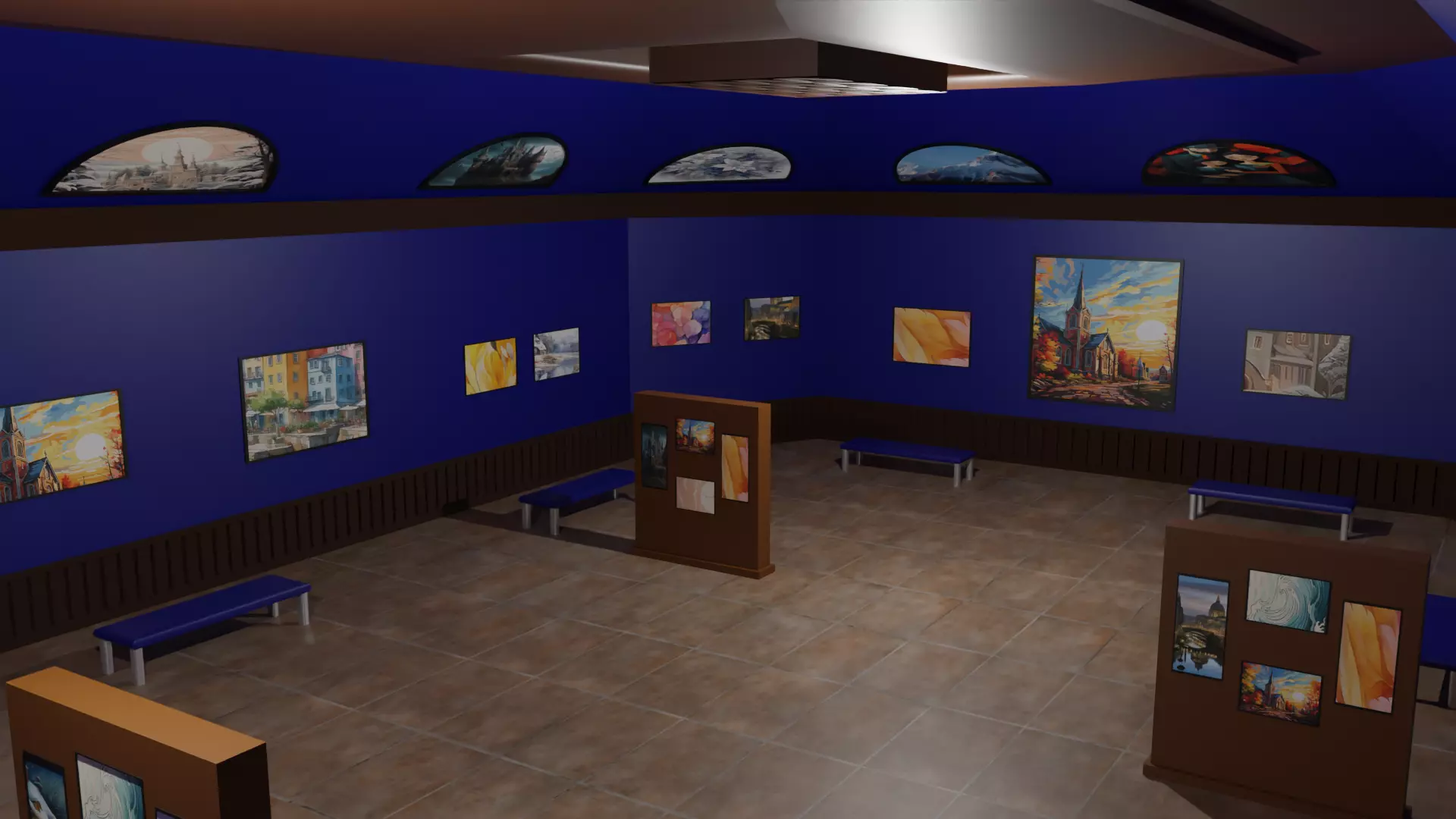 Art Gallery  Low-poly 3D model_0