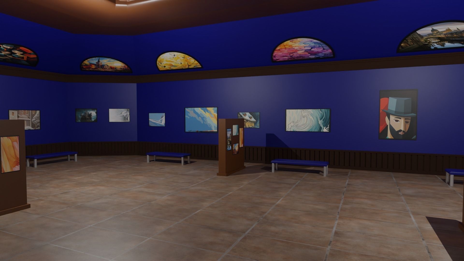 Art Gallery  Low-poly 3D model_3