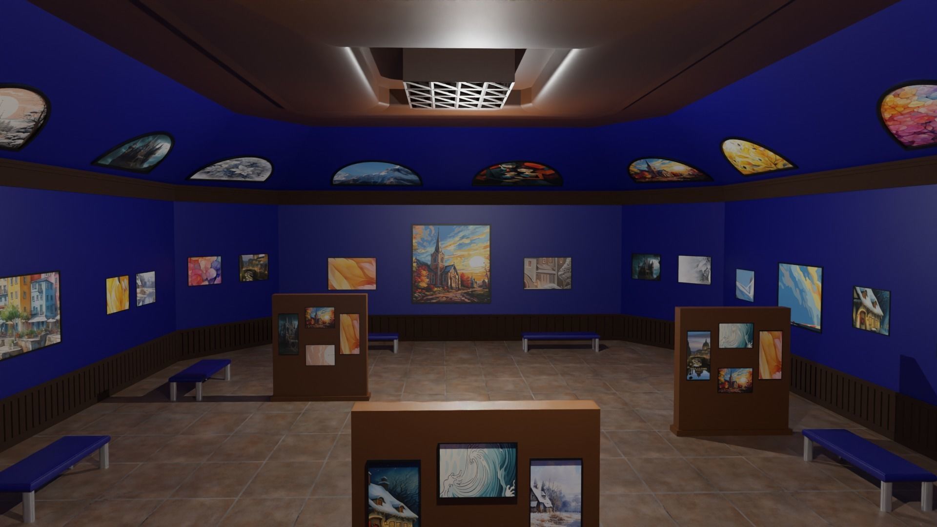 Art Gallery  Low-poly 3D model_5