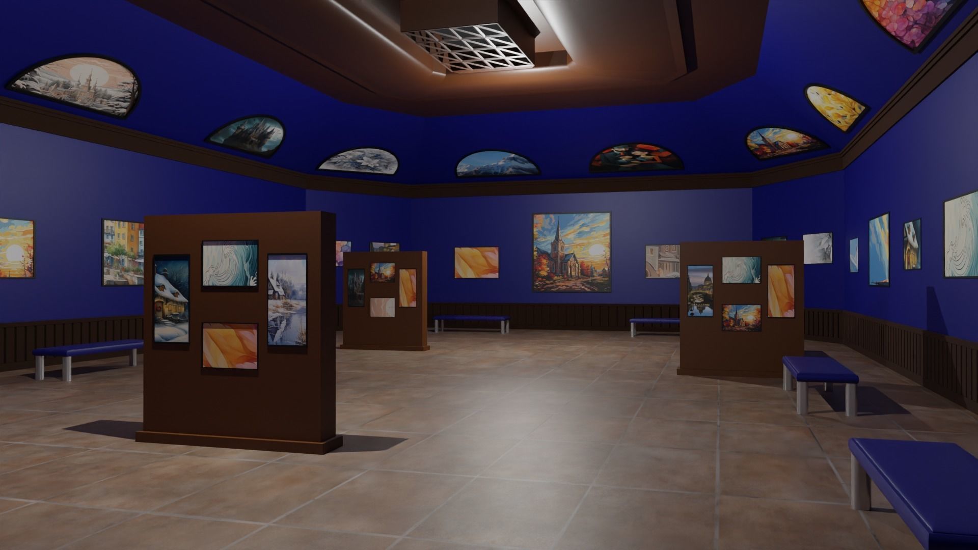Art Gallery  Low-poly 3D model_2
