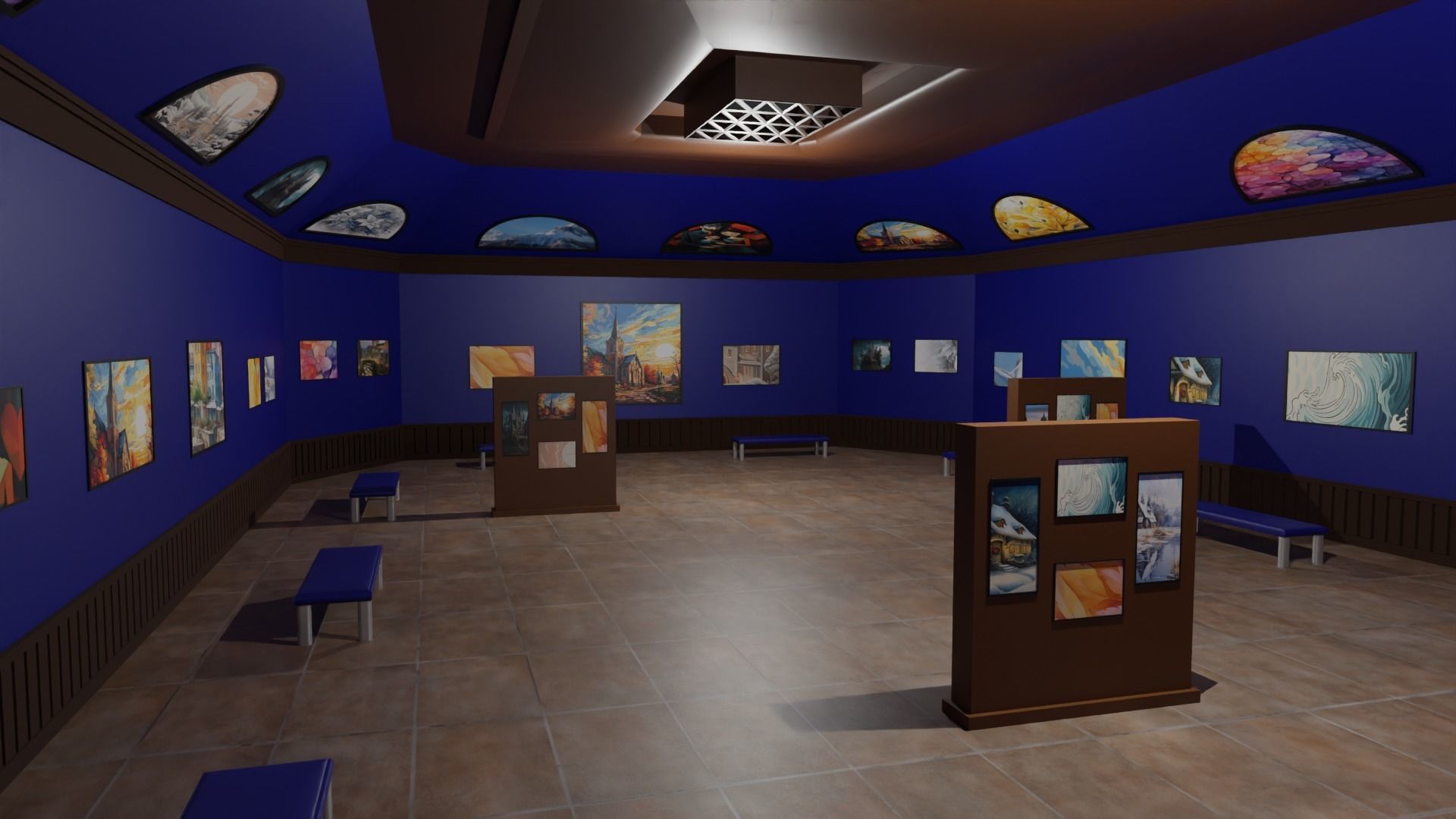 Art Gallery  Low-poly 3D model_1