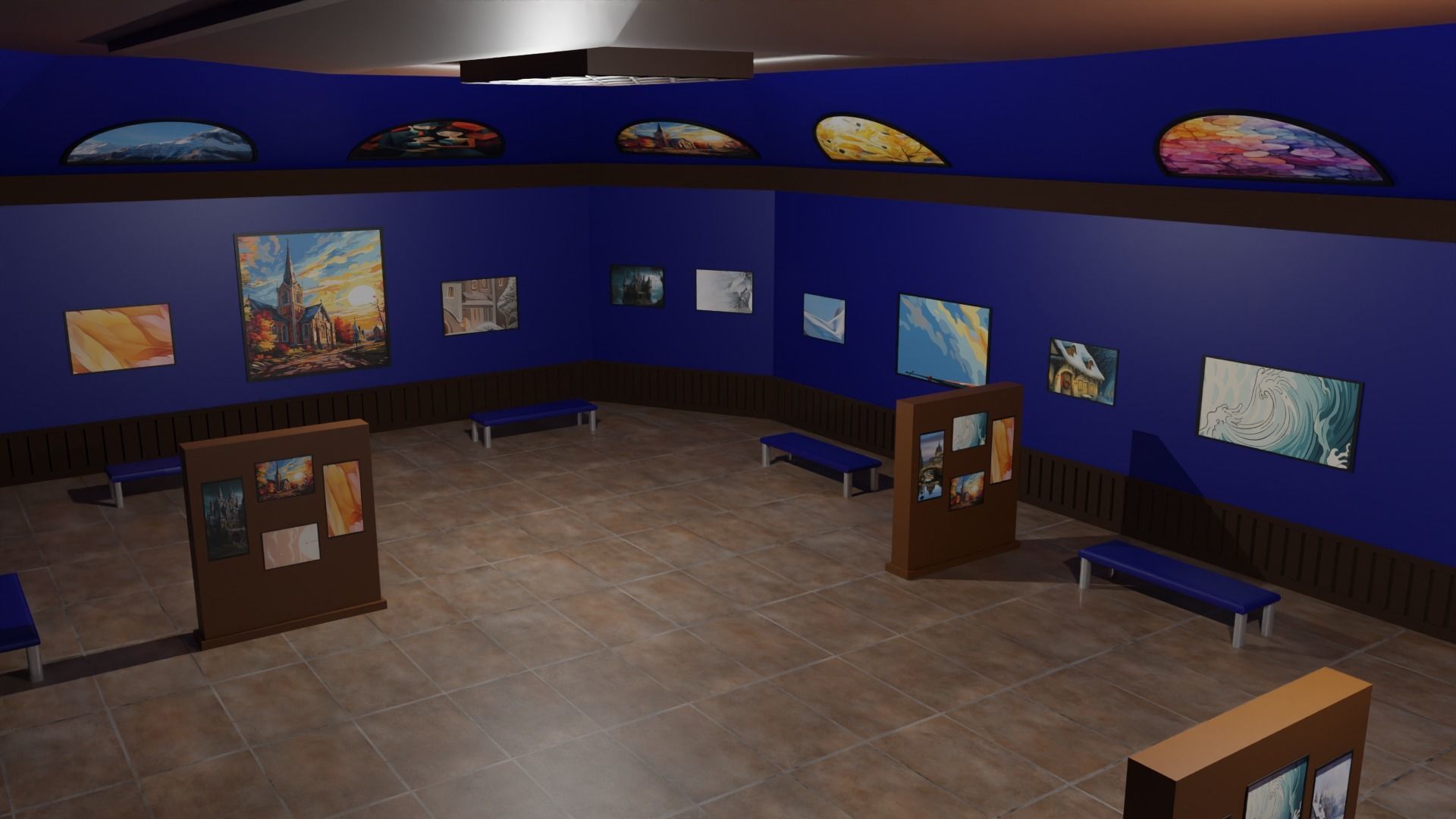 Art Gallery  Low-poly 3D model_6