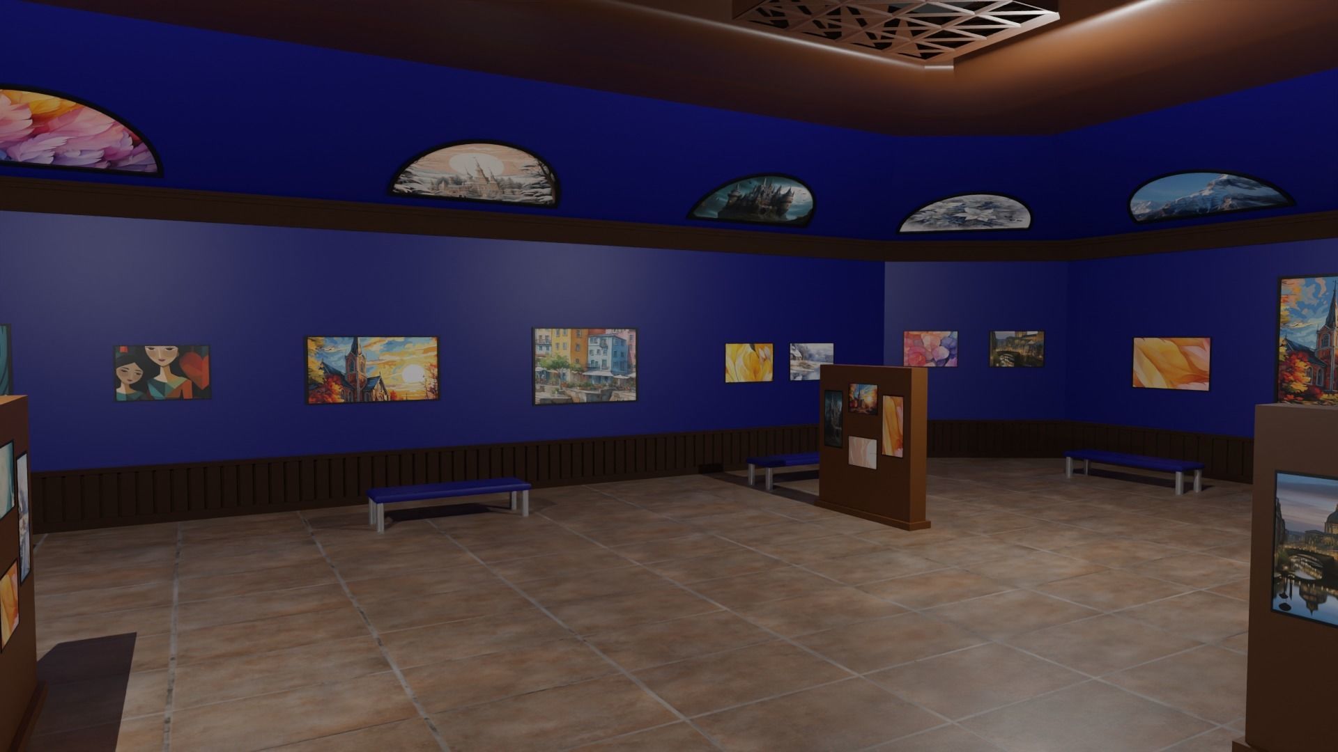 Art Gallery  Low-poly 3D model_4