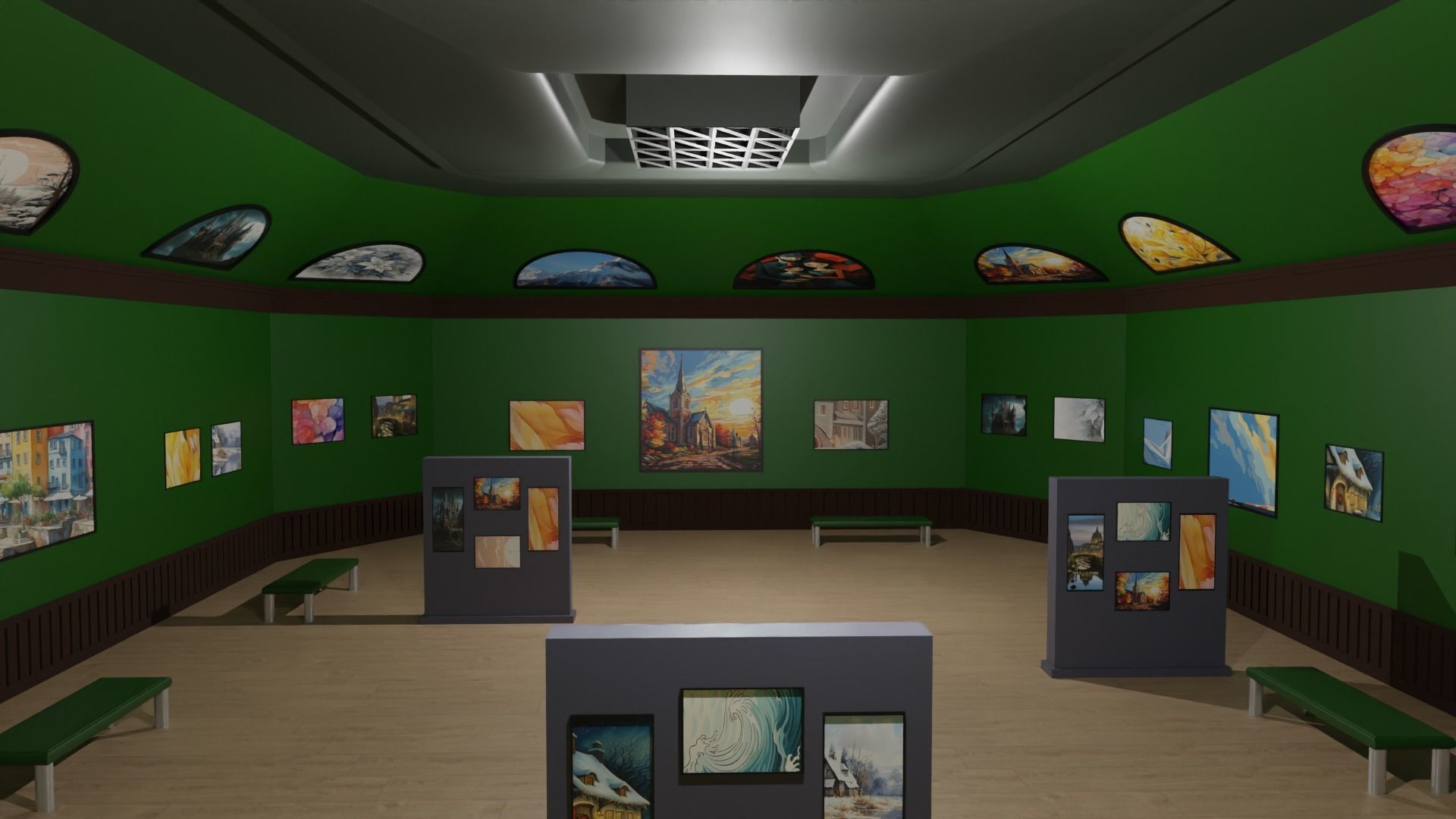 Art Gallery  Low-poly 3D model_5