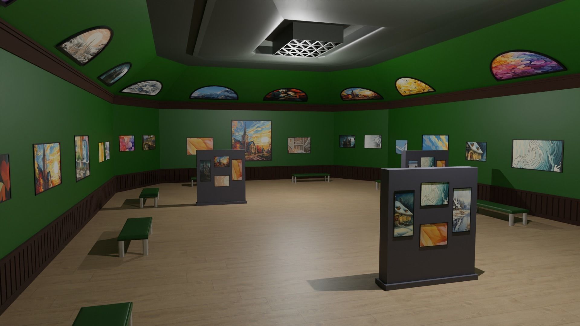 Art Gallery  Low-poly 3D model_1