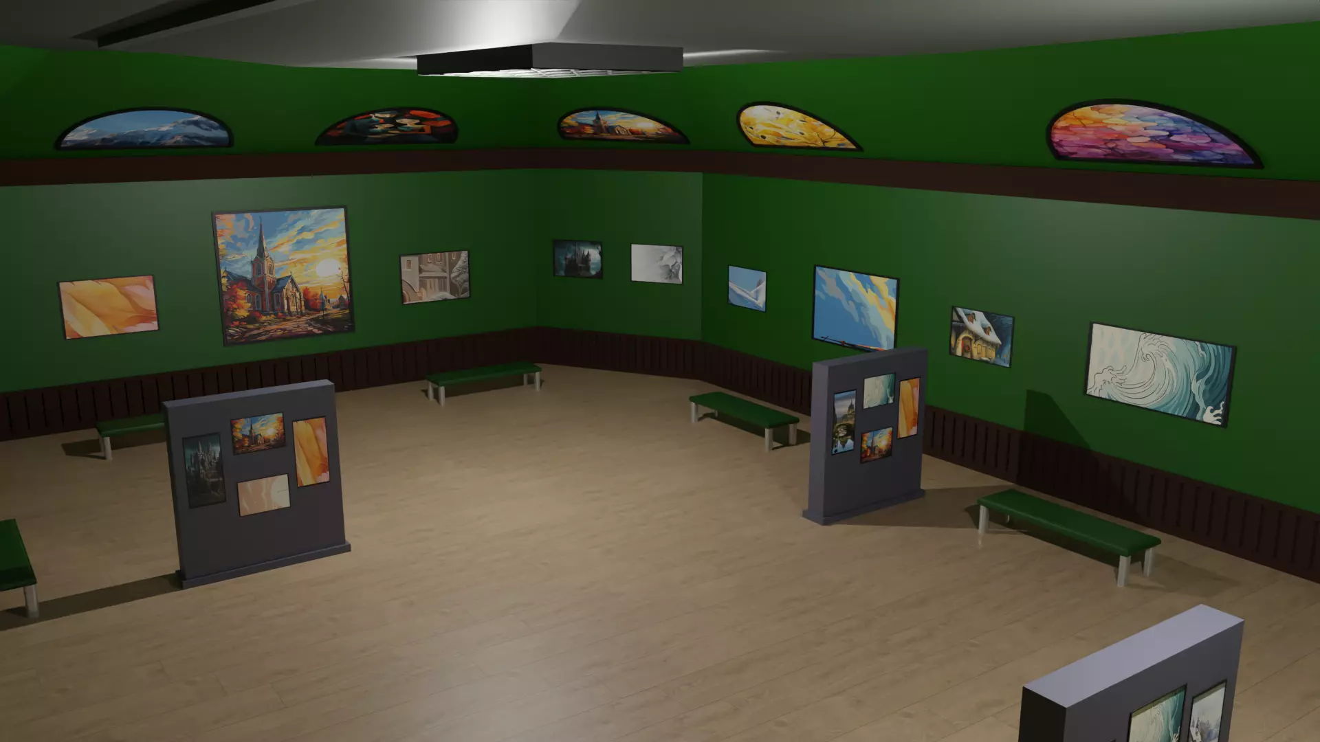 Art Gallery  Low-poly 3D model_0