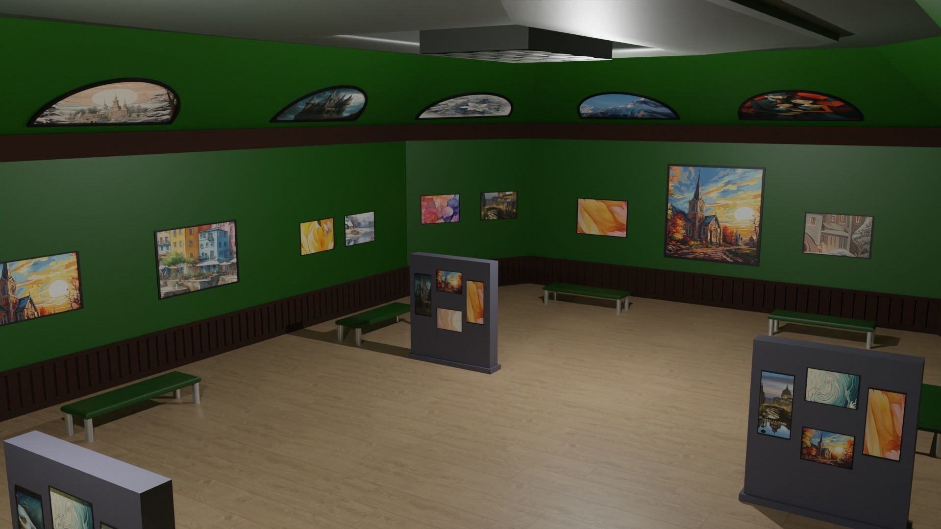 Art Gallery  Low-poly 3D model_6
