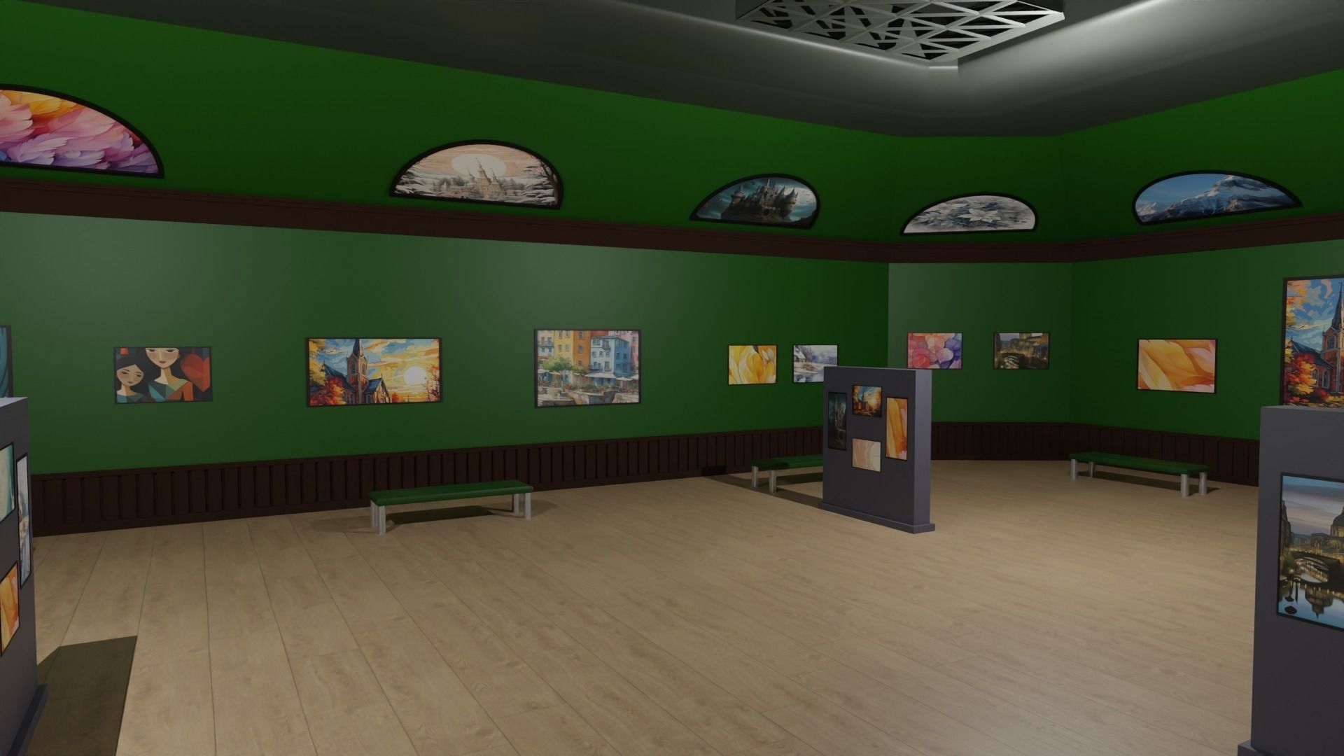 Art Gallery  Low-poly 3D model_4