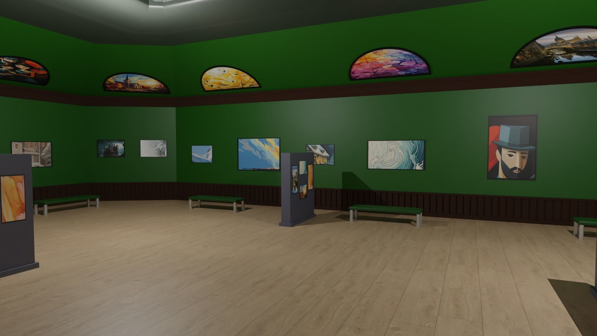 Art Gallery  Low-poly 3D model_3