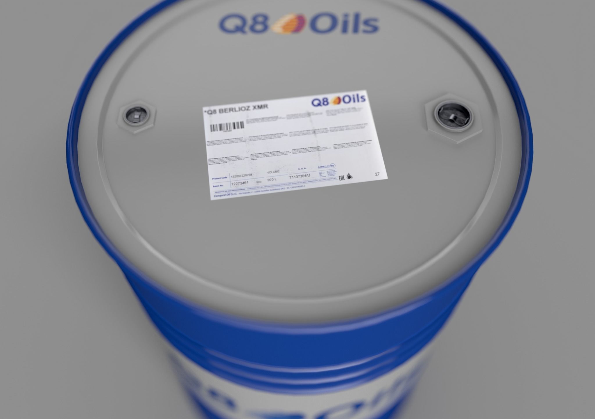 Realistic Q8 Oils Barrel 3D Model Low-poly 3D model_3