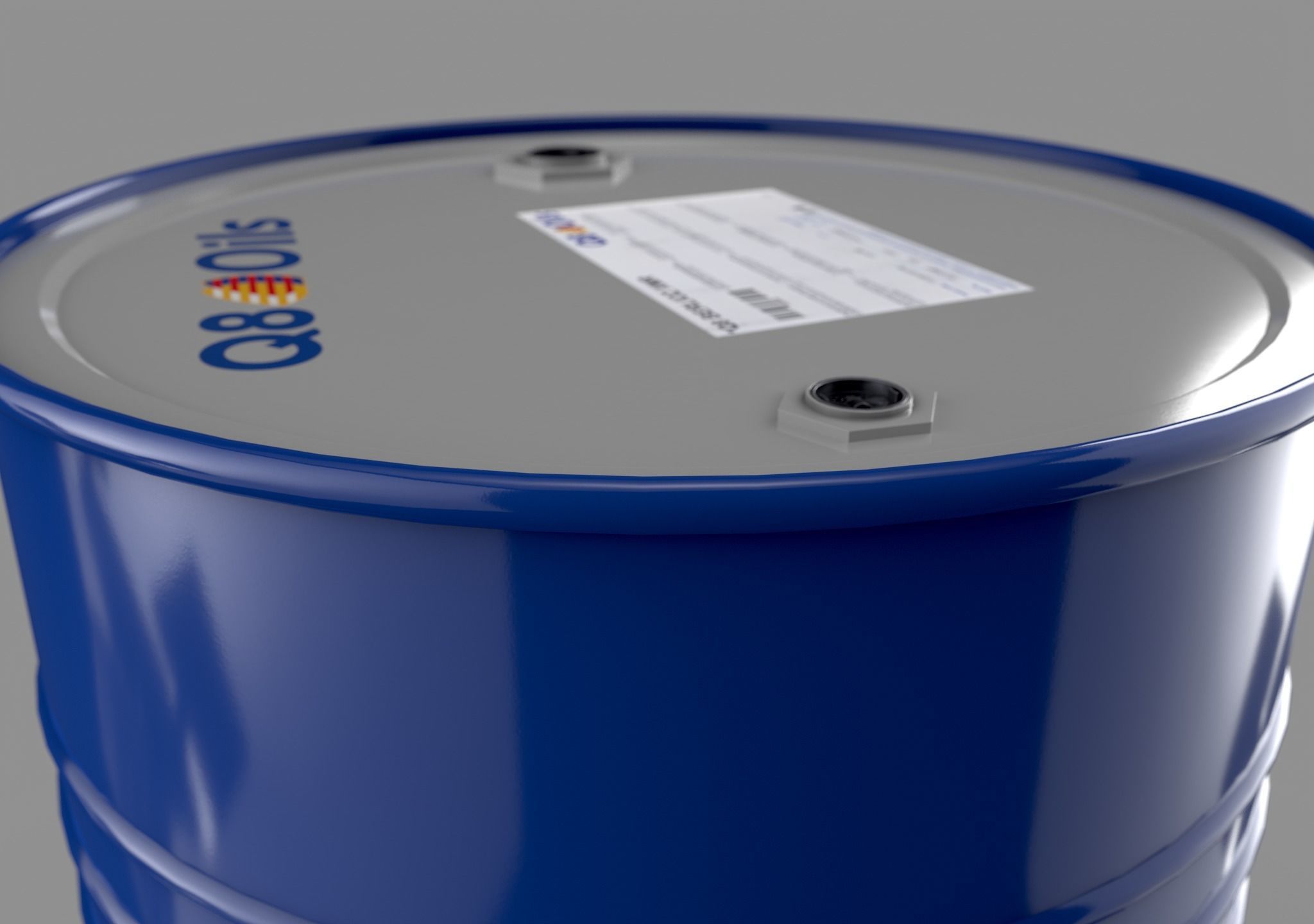 Realistic Q8 Oils Barrel 3D Model Low-poly 3D model_6